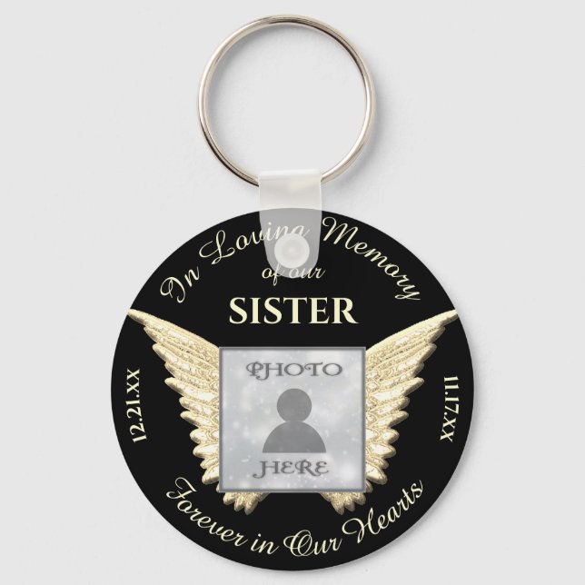 Sister Photo Memorial Keychain (Front)