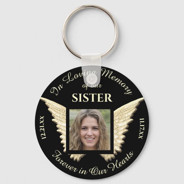 Sister Photo Memorial Keychain (Front)
