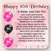 Sister Poem - 40th Birthday