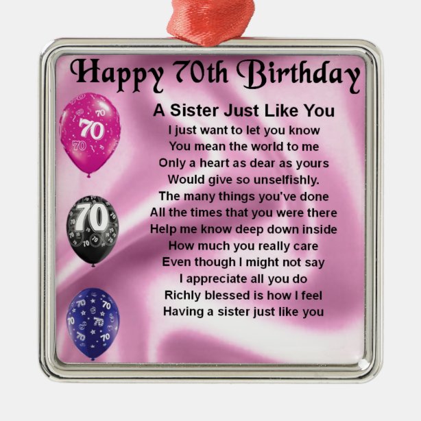 70th Birthday Sister Gifts & Gift Ideas Zazzle UK