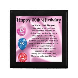 Sister Poem  - 80th Birthday Gift Box