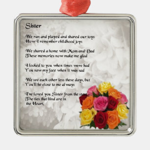 Sister Poem - Flowers Metal Tree Decoration