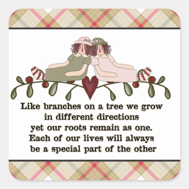 Sister poem fun cartoon sticker (Front)