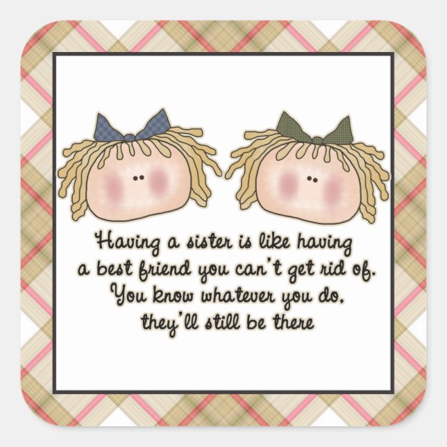Sister poem fun cartoon sticker (Front)