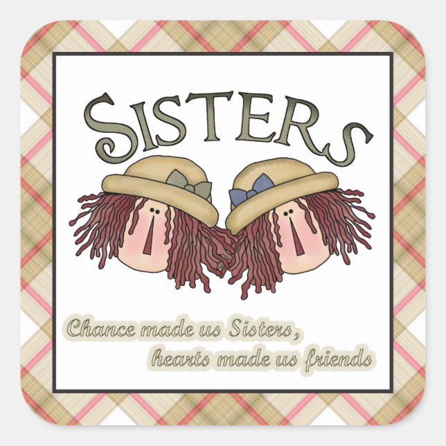 Sister poem fun family sticker (Front)