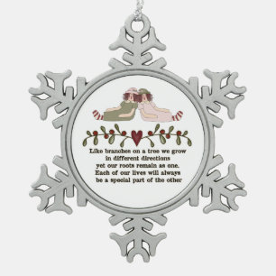 Sister Poem Holiday Christmas Snowflake ornament