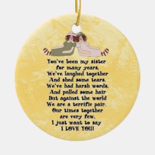 Sister Poem ornament