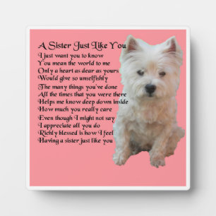 Sister Poem Plaque - Westie Design