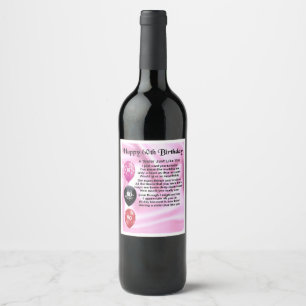 Sister  Poem Wine Bottle Label  -  60th Birthday