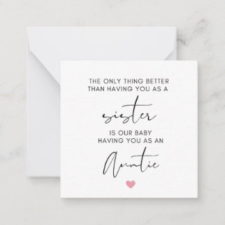 Sister promoted to Auntie , pregnancy reveal Card