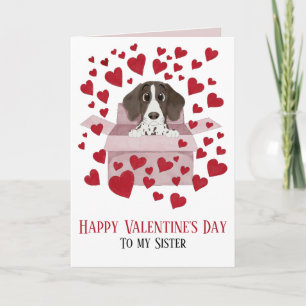 Sister Puppy in Box Valentine's Card