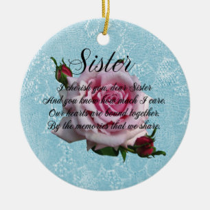 SISTER QUOTE CERAMIC ORNAMENT