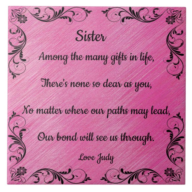 SISTER QUOTE CERAMIC TILE (Front)