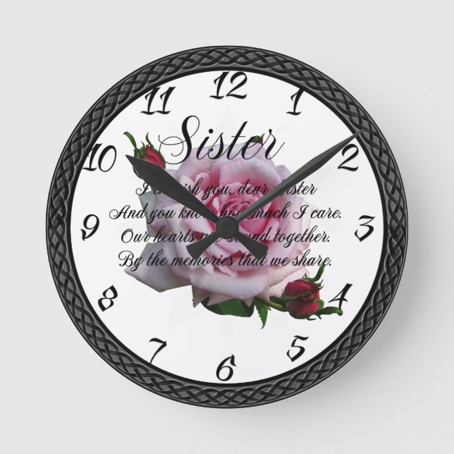 SISTER QUOTE ROUND CLOCK (Front)