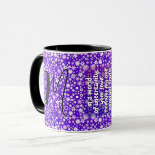 Sister Quotes & Monogram Special Purple Floral Mug