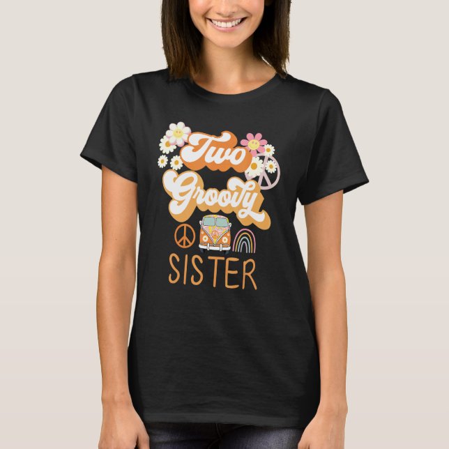 Sister Retro Rainbow Family Matching Parents' Day T-Shirt (Front)