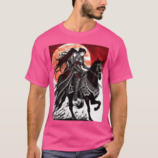 Sister Riding on a Warrior Horse funny T-Shirt