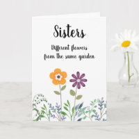 Sister(s) Pretty Floral Blank Inside Birthday