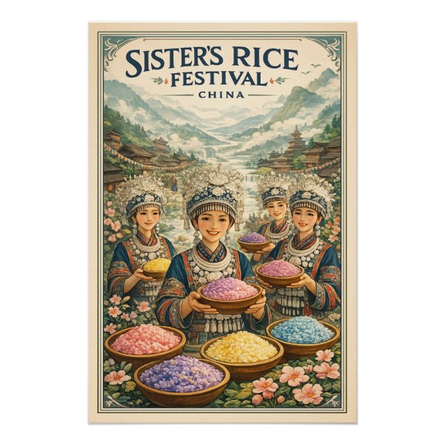 Sister’s Rice Festival, China travel Poster (Front)