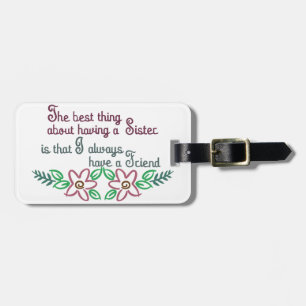 Sister Saying Luggage Tag