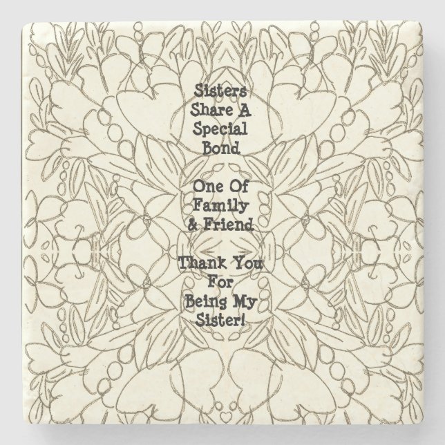 Sister Sentiment Abstract Stone Coaster (Front)
