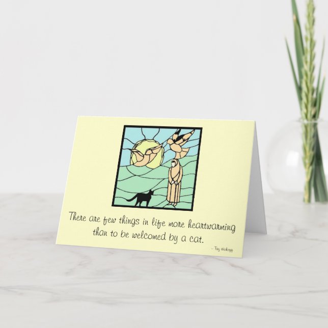 Sister Seraphim with Cats and Bird Thank You Card (Front)