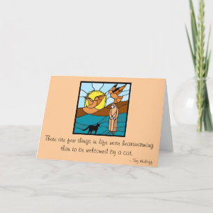 Sister Seraphim with Cats and Bird Thank You Card