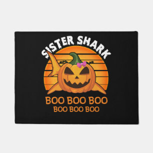 Sister Shark Boo Boo Boo Funny Halloween Gifts Doormat