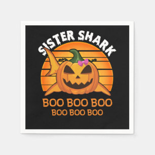 Sister Shark Boo Boo Boo Funny Halloween Gifts Napkin