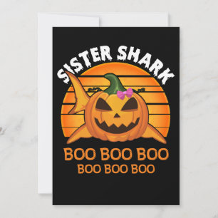 Sister Shark Boo Boo Boo Funny Halloween Gifts Thank You Card