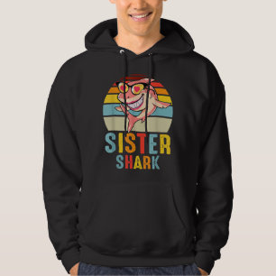 Sister Shark Vintage Retro Shark Lover Mother's Da Hoodie