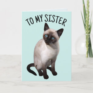 SISTER SIAMESE CAT BIRTHDAY Greeting Card