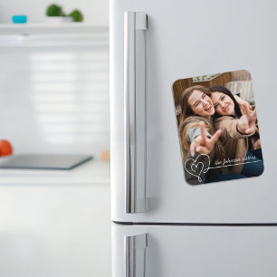 Sister Siblings Swirl Heart Keepsake Photo Magnet