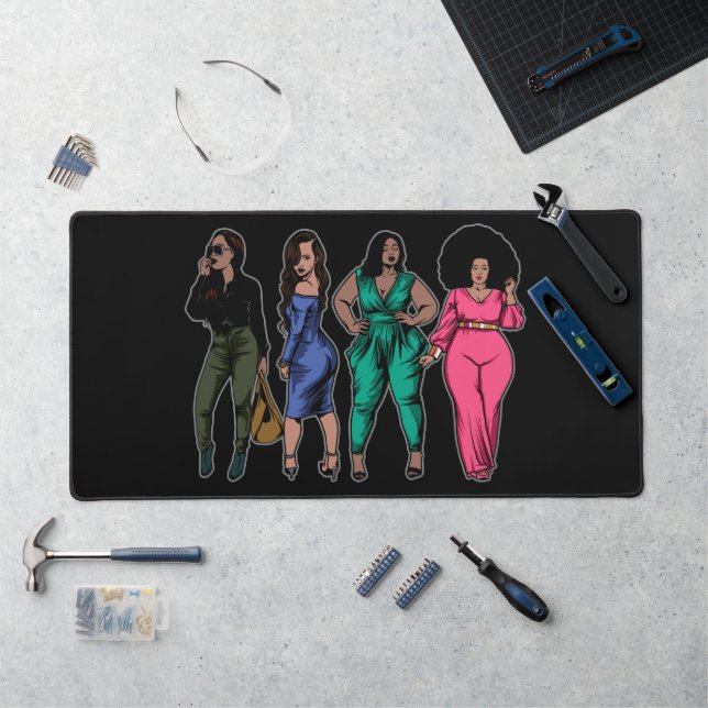 Sister Sistas Black Women Melanin Woman Sis Magic Desk Mat (Workstation)