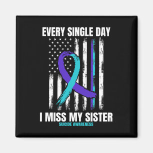 Sister Suicide Awareness Prevention American Flag  Magnet