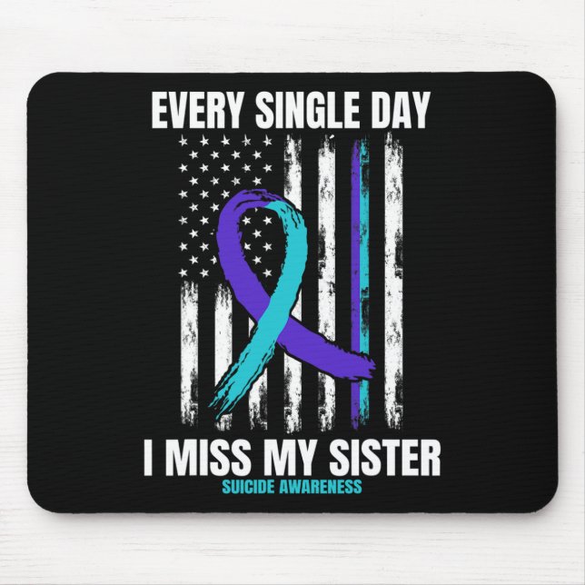 Sister Suicide Awareness Prevention American Flag  Mouse Mat (Front)