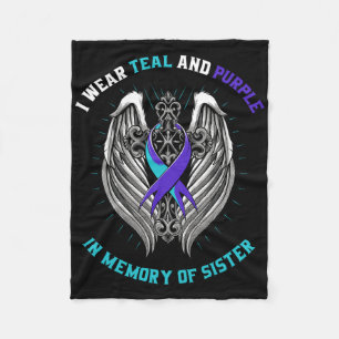 Sister Suicide Awareness Shirt Graphic Tee Prevent Fleece Blanket