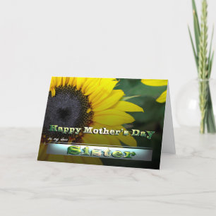 Sister Sunflower Happy Mother Day  Garden flower Card