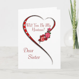 Sister, Swirling heart Hostess invite