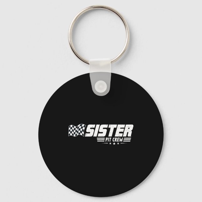 Sister T Crew Race Car Birthday Family Racing  Key Ring (Front)