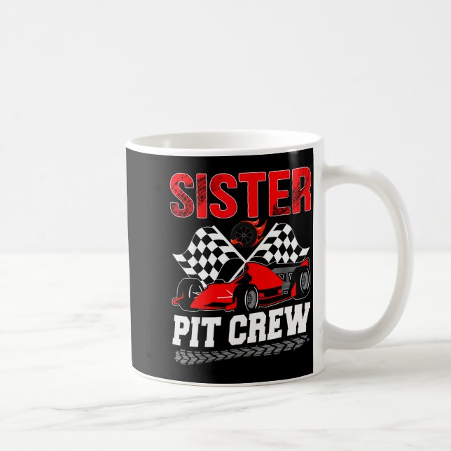 Sister T Crew Racing Family Race Car Birthday Boy  Coffee Mug (Right)