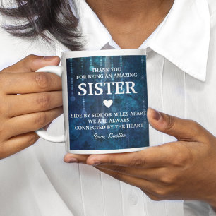 Sister Thank You Heartfelt Message Personalised Coffee Mug