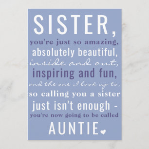 Sister To Auntie Cute Pregnancy Announcement