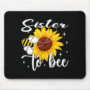 Sister To Bee Funny Gender Reveal Bee Themed Mouse Mat