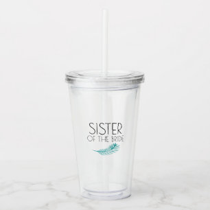 Sister Tropical Palm Leaves Bachlorette Party Acrylic Tumbler