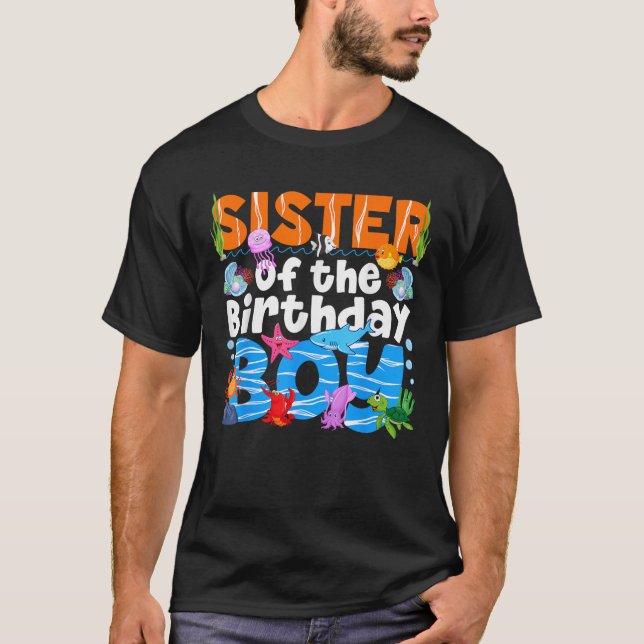 Sister Under Sea Birthday Party Boy Ocean Sea Anim T-Shirt (Front)