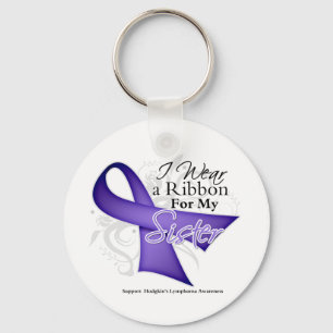 Sister Violet Ribbon-  Hodgkins Lymphoma Key Ring