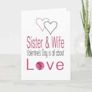 Sister & Wife   Happy Valentine's Day Roses Holiday Card
