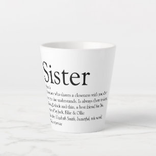 Sister World's Best Ever Definition Modern Fun Latte Mug
