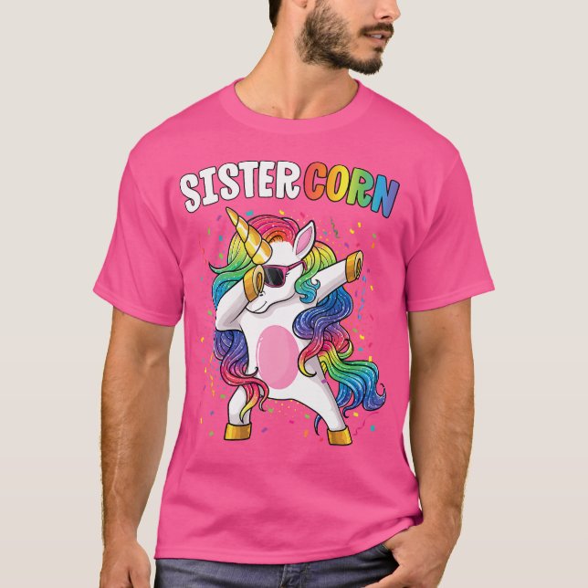Sistercorn Girls Shirt Unicorn Birthday Dabbing Si (Front)
